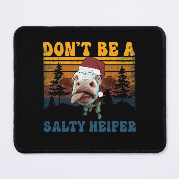 Item preview, Don't Be a Salty Heifer Funny Cow Licking tongue Vintage Sunset designed and sold by Dolphin Graphic.