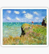 Claude Monet - Walk on the Cliff at Pourville Sticker