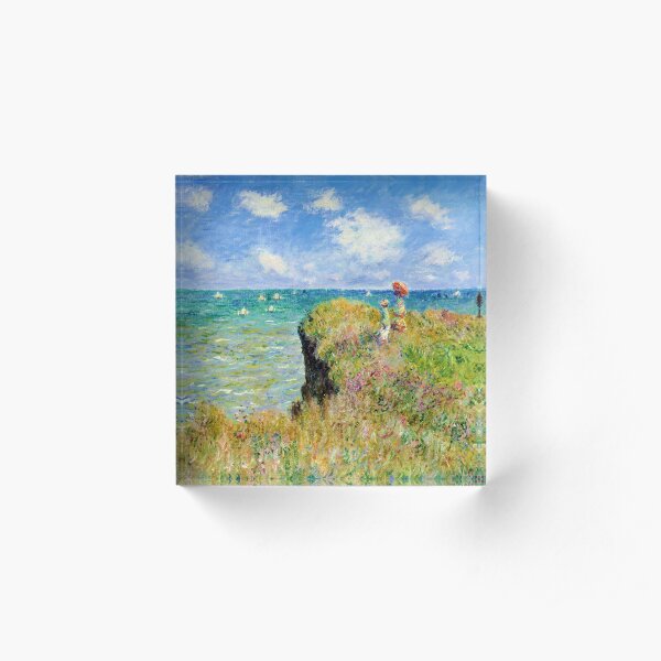 Claude Monet - Walk on the Cliff at Pourville Acrylic Block