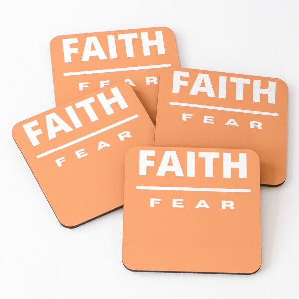 Item preview, Faith Over Fear | White on Orange designed and sold by WordsToArt.