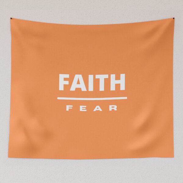 Item preview, Faith Over Fear | White on Orange designed and sold by WordsToArt.