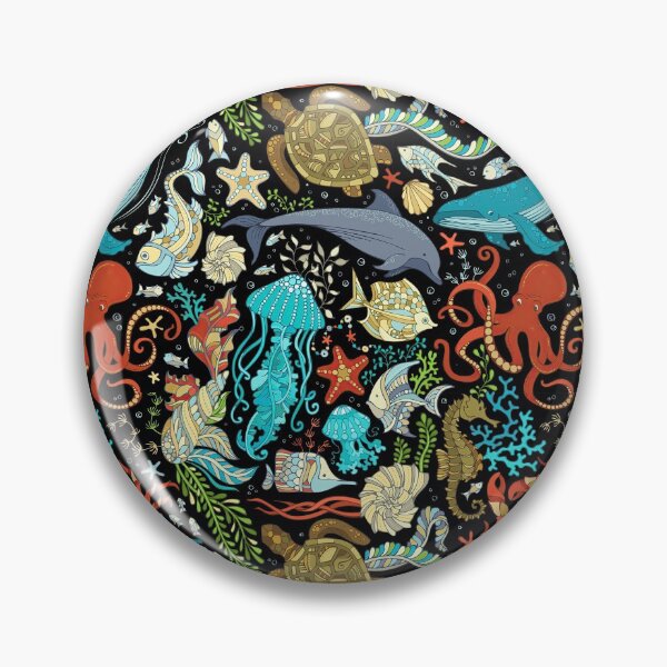 Item preview, Abstract Marine Life On Black designed and sold by JaskolArt.