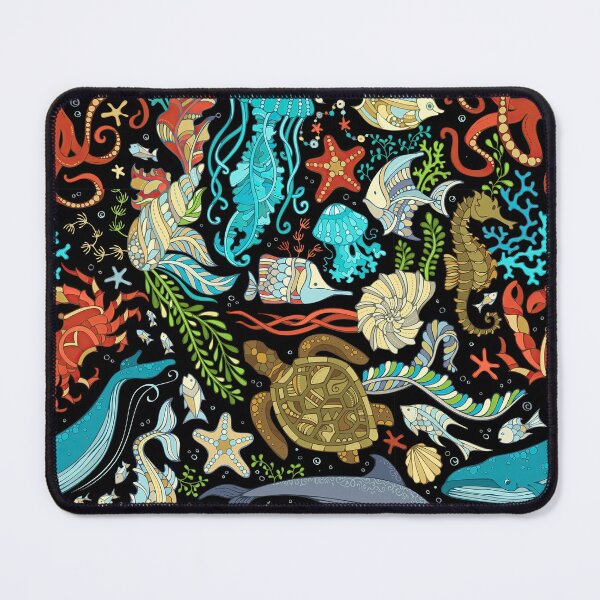 Item preview, Abstract Marine Life On Black designed and sold by JaskolArt.