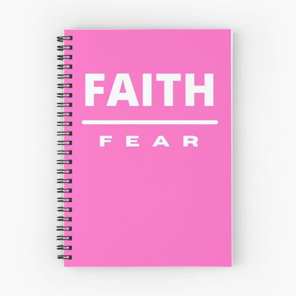 Item preview, Faith Over Fear | White on Pink designed and sold by WordsToArt.