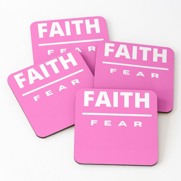 Item preview, Faith Over Fear | White on Pink designed and sold by WordsToArt.