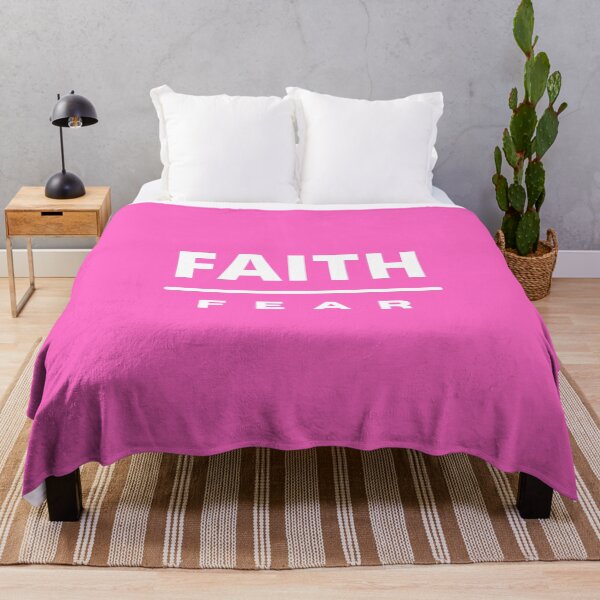 Item preview, Faith Over Fear | White on Pink designed and sold by WordsToArt.
