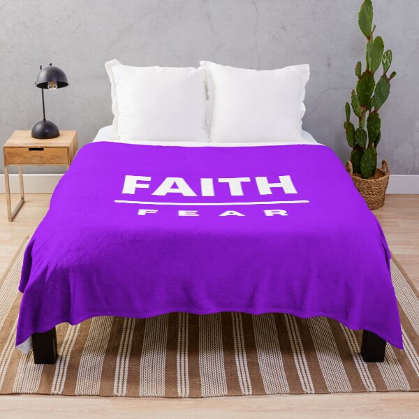 Item preview, Faith Over Fear | White on Purple designed and sold by WordsToArt.