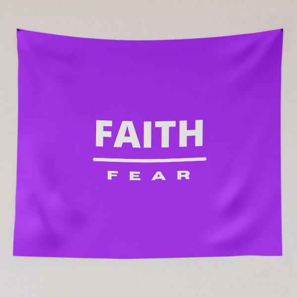 Item preview, Faith Over Fear | White on Purple designed and sold by WordsToArt.