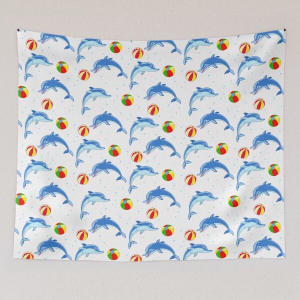 Item preview, Funny Dolphins With Colorful Balls designed and sold by JaskolArt.