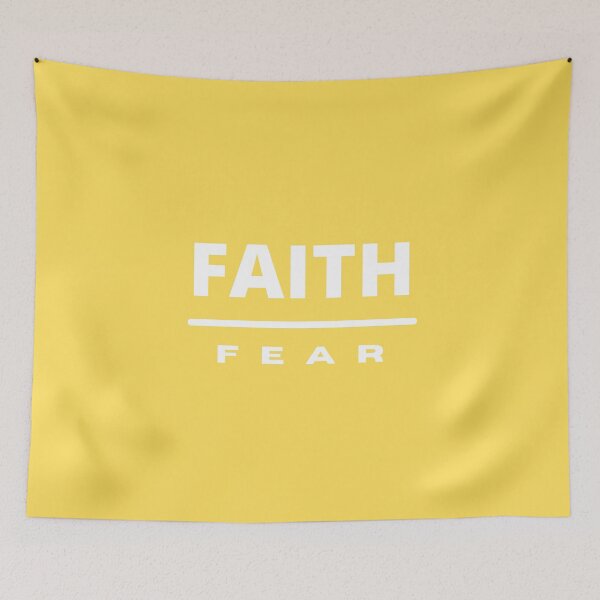 Item preview, Faith Over Fear | White on Yellow designed and sold by WordsToArt.