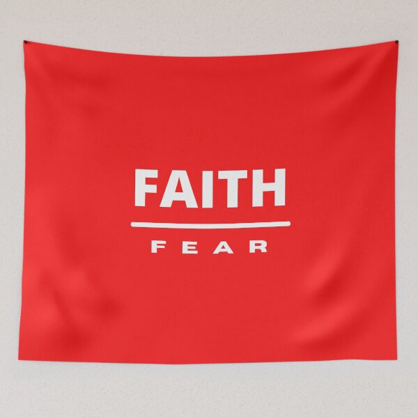 Item preview, Faith Over Fear | White on Red designed and sold by WordsToArt.