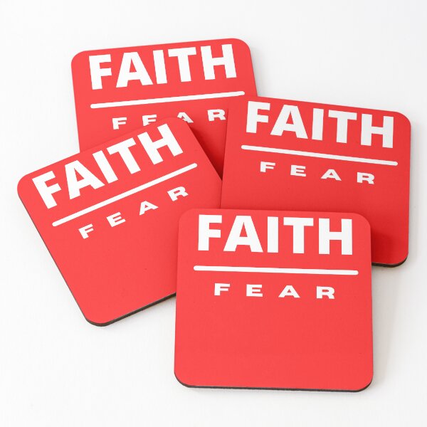 Item preview, Faith Over Fear | White on Red designed and sold by WordsToArt.