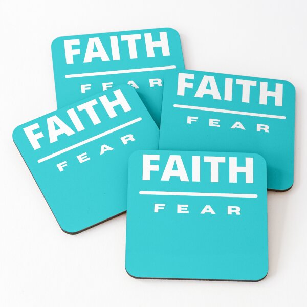 Item preview, Faith Over Fear | White on Teal designed and sold by WordsToArt.