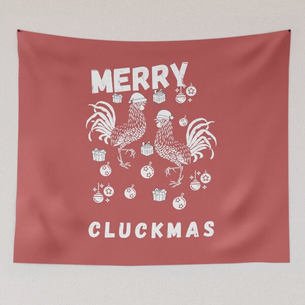 Item preview, Merry Cluckmas Funny Chicken Pun Vintage Design designed and sold by marvacousins246.