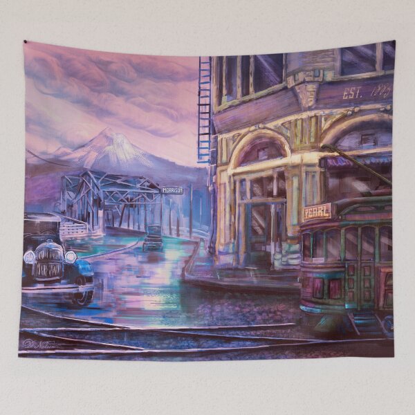 Item preview, Portland Historical - Morrison Bridge PAINTING  designed and sold by sunnthreads.