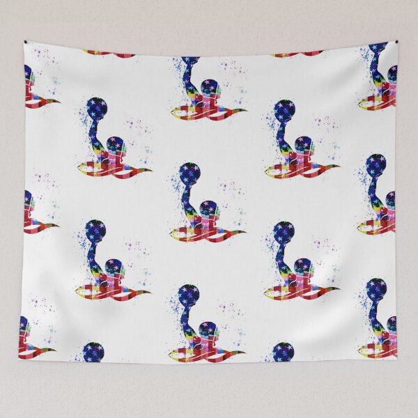 Item preview, Water Polo American Flag Color Art designed and sold by JaskolArt.