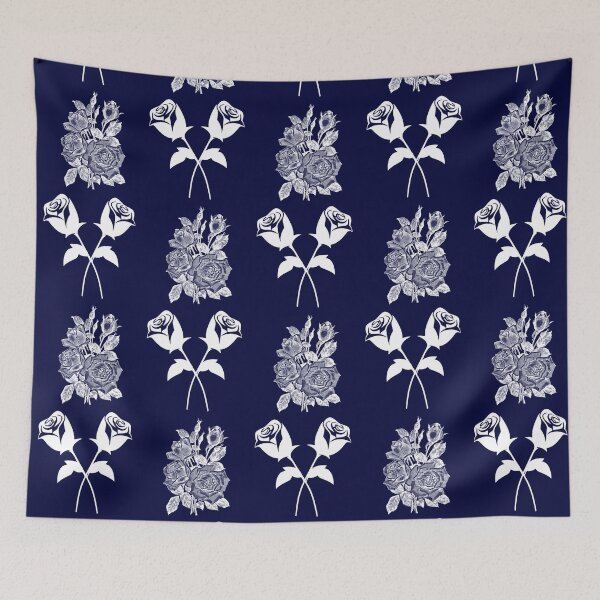 Item preview, White roses art patterns illustration designed and sold by Sameera Amir.