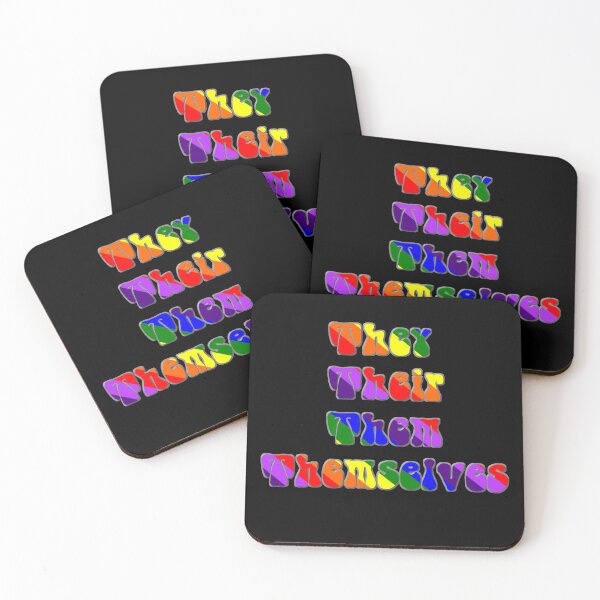 Item preview, They their them themselves LGBTQ rainbow design designed and sold by anunusualwoman.