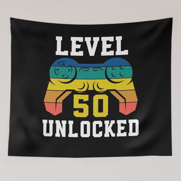 Item preview, Level 50 Unlocked, Video Game 50th Gamer Birthday designed and sold by Fabvity.