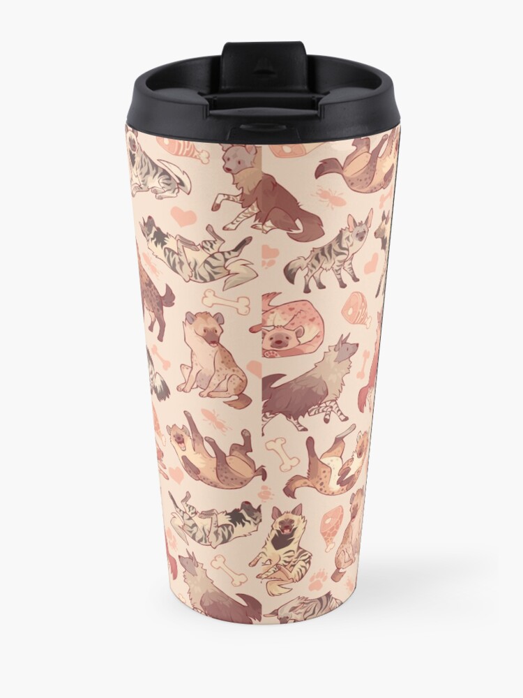 Alternate view of Hyenas in creamy orange Travel Coffee Mug