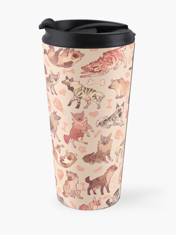 Alternate view of Hyenas in creamy orange Travel Coffee Mug