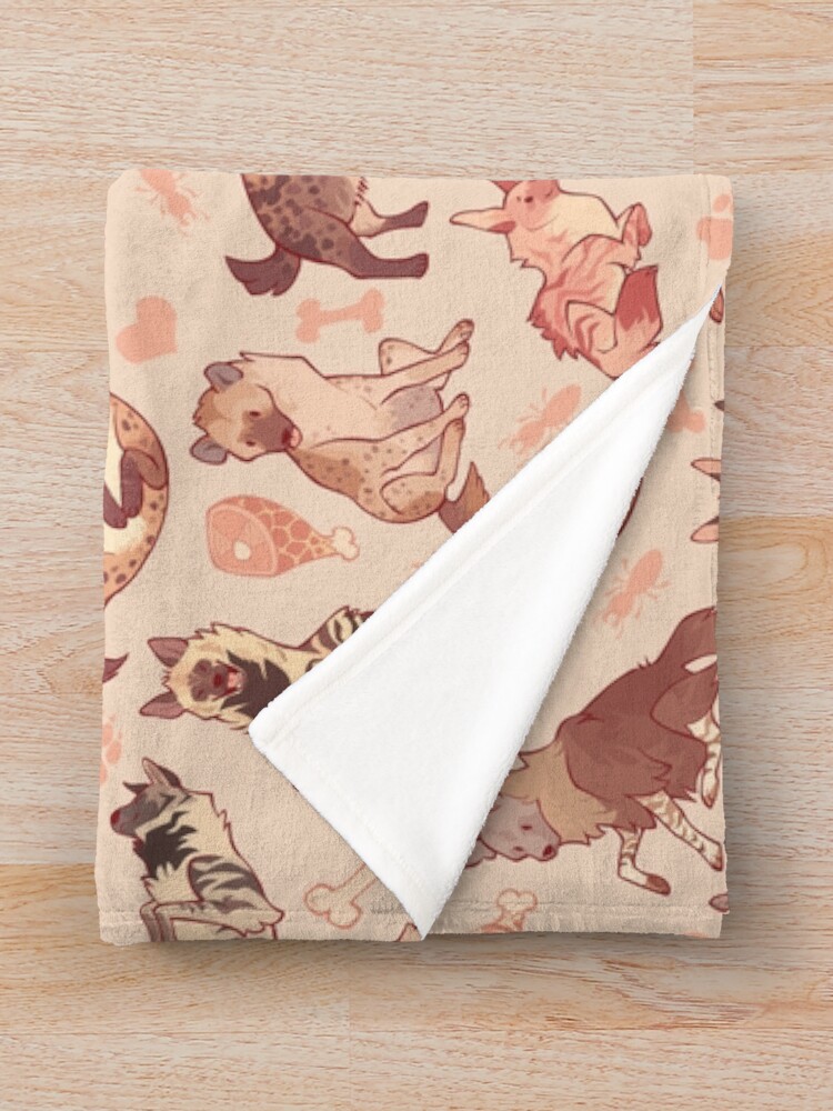Alternate view of Hyenas in creamy orange Throw Blanket