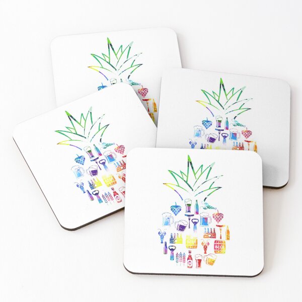 Item preview, Beer pineapple watercolor designed and sold by aggiexnjoz.