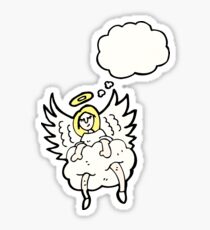 angel on cloud cartoon Sticker