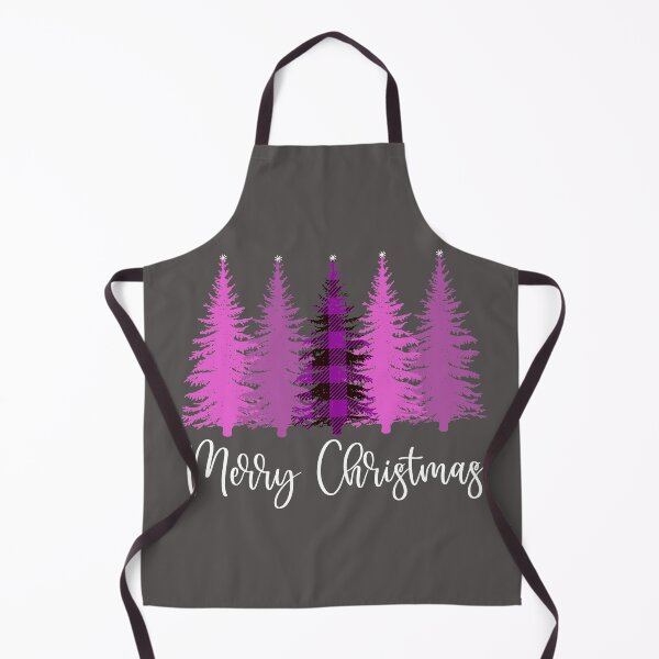 Item preview, Merry Christmas Purple Buffalo Plaid Pink Trees designed and sold by SpringMoonPress.