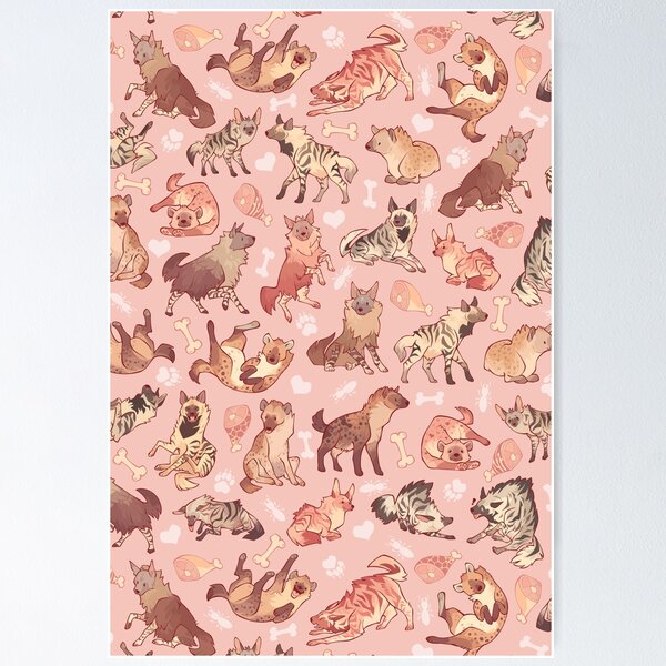 Item preview, Hyenas in milky strawberry designed and sold by Colordrilos.