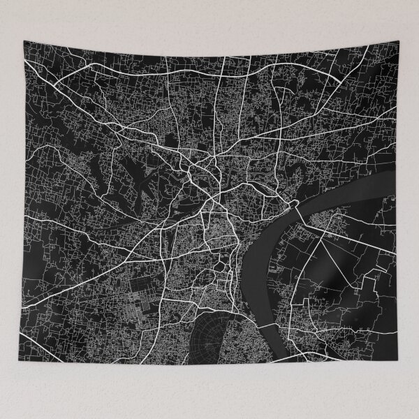 Item preview, Varanasi City Map of Uttar Pradesh, India - Full Moon designed and sold by deMAP.