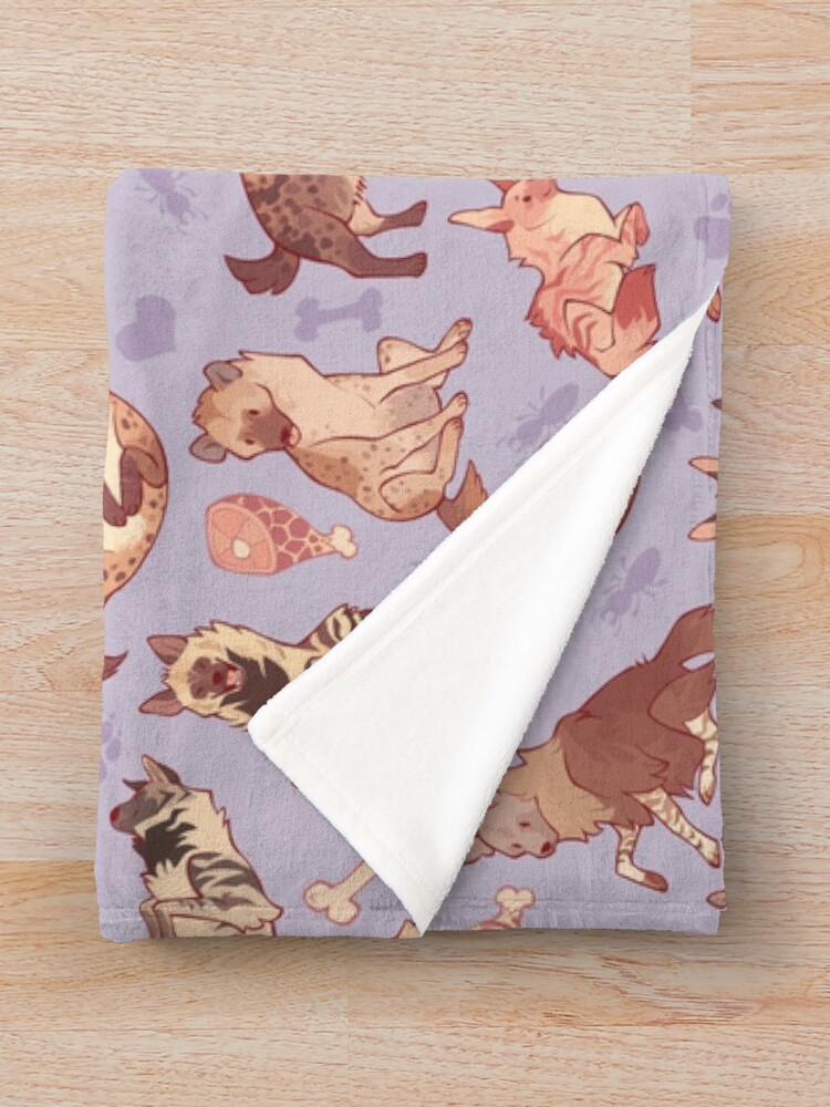 Alternate view of Hyenas in lavender Throw Blanket
