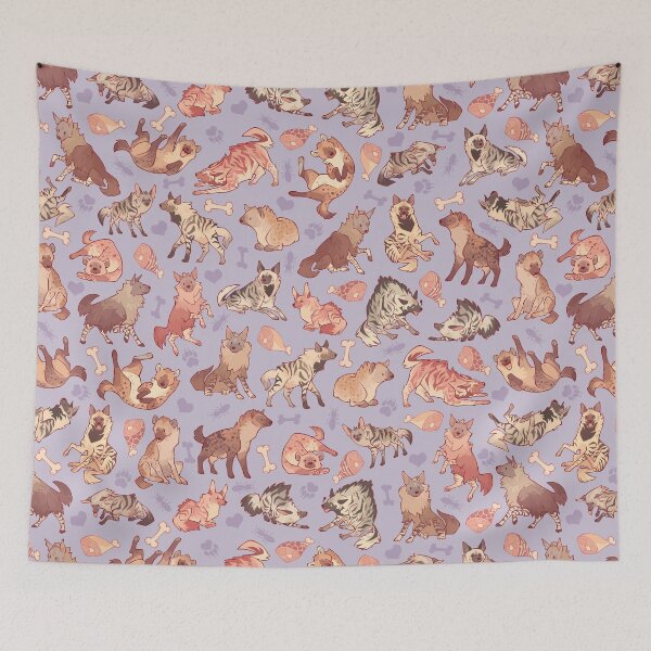 Item preview, Hyenas in lavender designed and sold by Colordrilos.