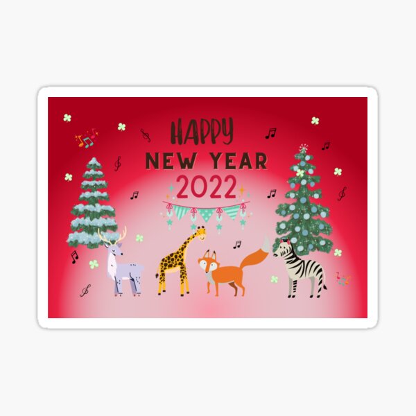 Christmas In The Wild 2022 Happy New Year 2022 Wild Life Christmas Winter Mood" Sticker By Pattycool |  Redbubble