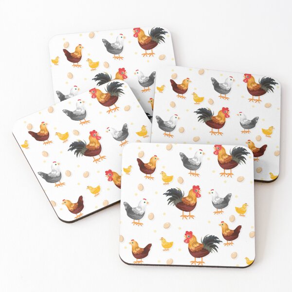 Item preview, chicken with eggs pattern designed and sold by lauricecmd.