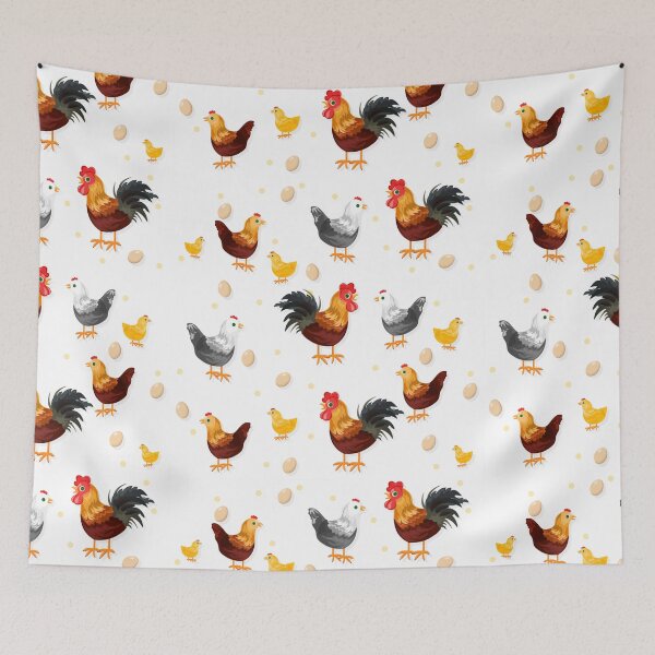Item preview, chicken with eggs pattern designed and sold by lauricecmd.