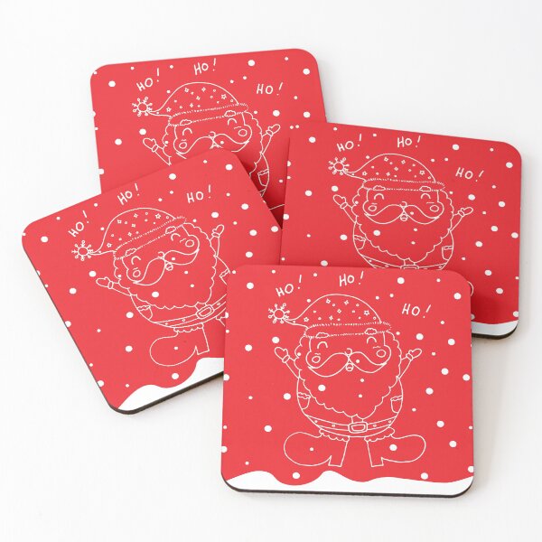 Item preview, Snowy Santa Claus Art Print on Red designed and sold by lineartdesigns.