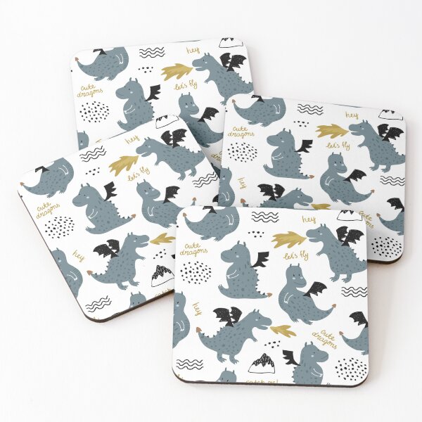Item preview, Childish seamless pattern with cute dragons designed and sold by lauricecmd.