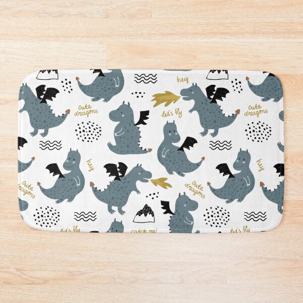 Item preview, Childish seamless pattern with cute dragons designed and sold by lauricecmd.