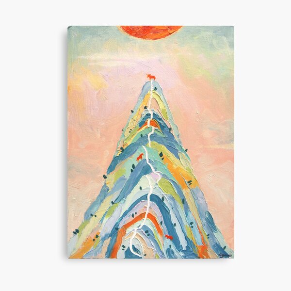 Mountain with Cattle oil painting Canvas Print