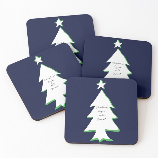 Item preview, Christmas Begins With Christ Art Print on Midnight Blue I designed and sold by lineartdesigns.