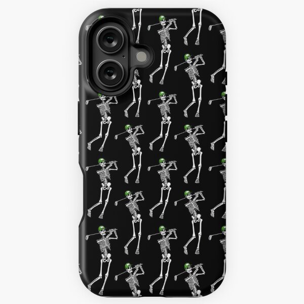 Vista previa del artículo con la obra «Golf Funny Golfing Skeleton Golfer Patrón de Halloween», diseñado y vendido por GrandeDuc.