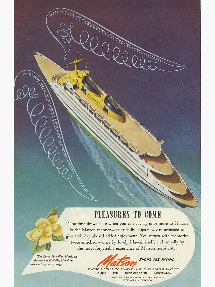 1940s Matson Lines Knows The Pacific & Hawaii | Poster