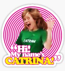 Hi! My name's Catrina - Pink Windmill Kids Sticker