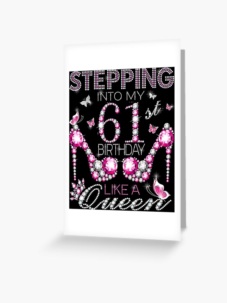 Womens Womens Stepping Into My 61st Birthday Like A Boss Pumps Lips T-Shirt