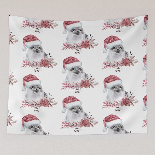 Item preview, Baby Seal in Christmas Hat designed and sold by Trinket-Trickster.