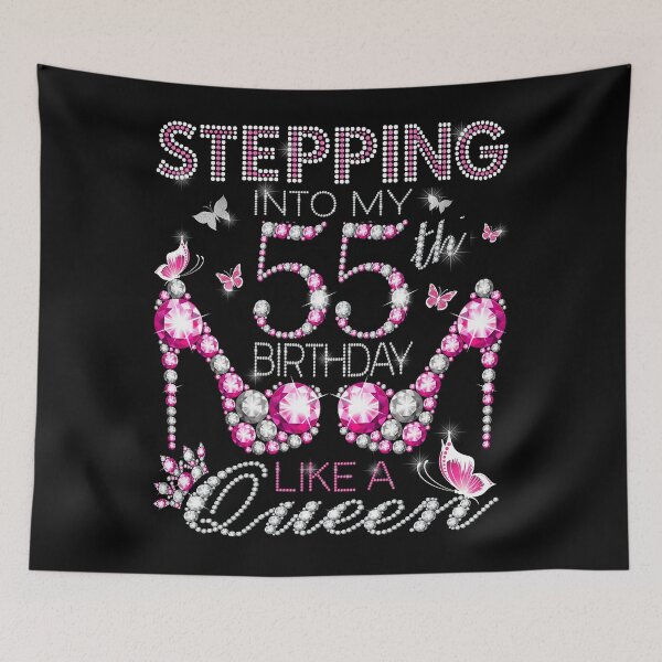 Item preview, Stepping Into My 55th Birthday Like A queen  55th birthday Gift Birthday boss Stepping Into My Birthday gift Like A Boss designed and sold by jojocat90.