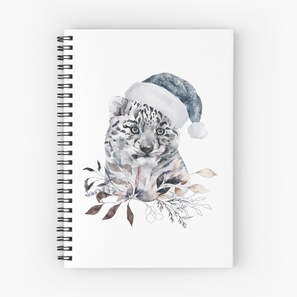 Artikelvorschau, Schneeleopard in Weihnachtsmütze entworfen und verkauft von Trinket-Trickster.