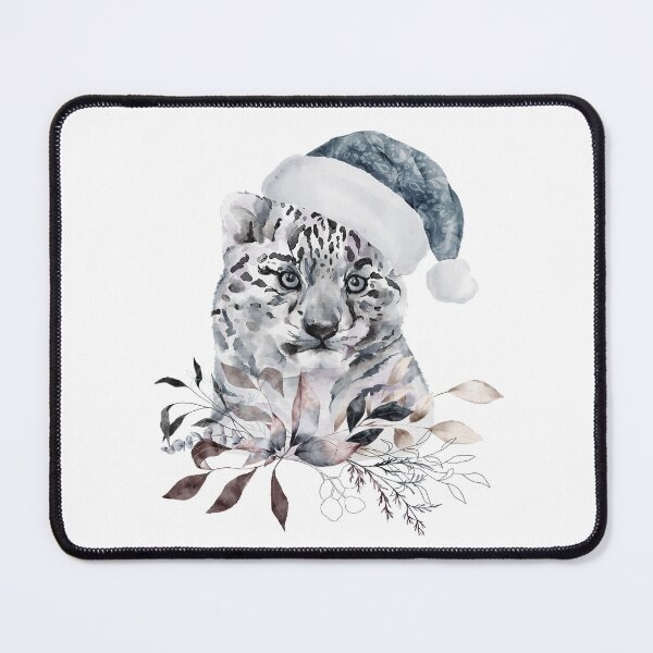Item preview, Snow Leopard in Christmas Hat designed and sold by Trinket-Trickster.