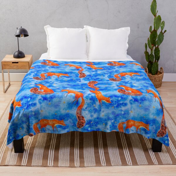 Item preview, Fairy tale watercolor pattern with foxes and stars. designed and sold by NebulaSeven.